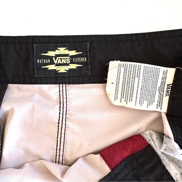 VANS NATHAN FLETCHER RISING SWELL SOUTHWESTERN GRAPHIC SWIM BOARD SHORTS Sz36 - Picture 5 of 8